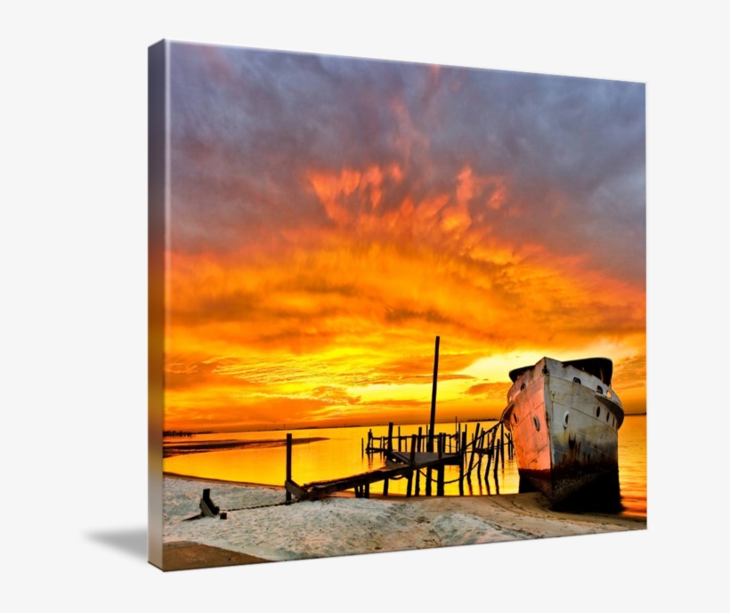 - Uy-8 - Sailboat, Sunrise - Gallery-wrapped Canvas Art Print 46 X 36 Entitled Old, transparent png download