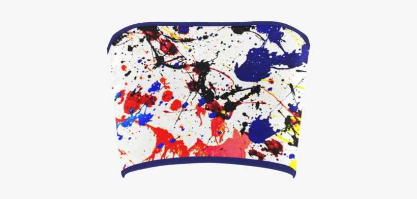 Blue & Red Paint Splatter Bandeau Top - Paint Spatter On Apron, transparent png download