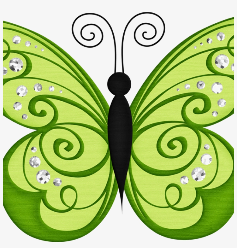 Green Butterfly Clip Art Borboletas Joaninhas E Etc, transparent png download