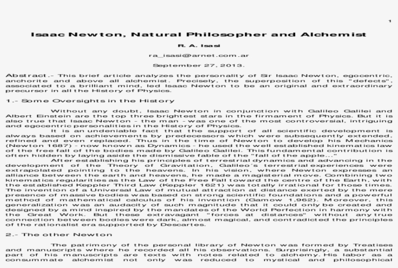 Isaac Newton, Natural Philosopher And Newton, Natural - Stock, transparent png download