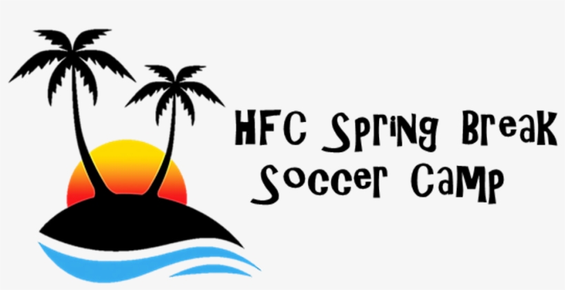 7 Spring Break Camp Clipart - Palm Tree Beach Clip Art, transparent png download