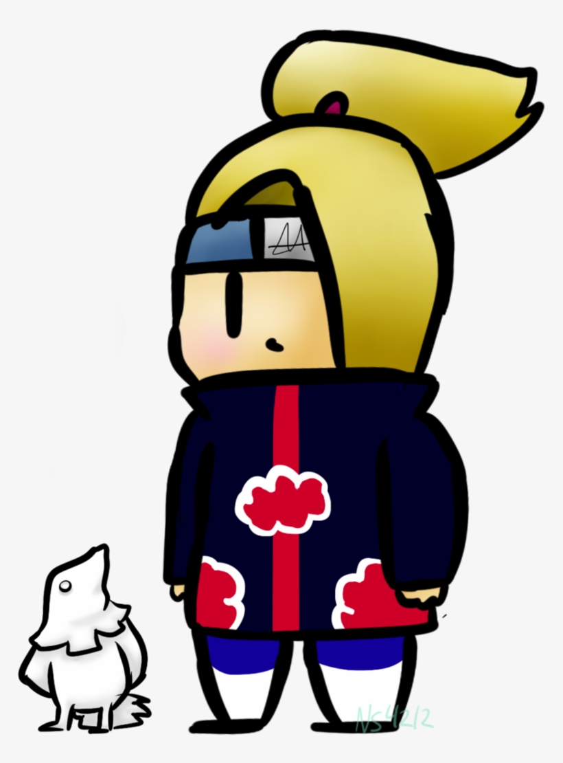 Smol Deidara With Birb - Cartoon, transparent png download