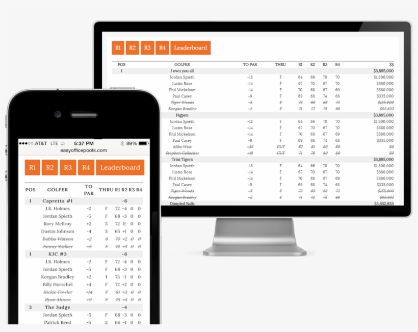 Masters Pool Desktop Phone - Masters 2018 Pick Tiers, transparent png download