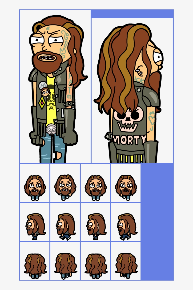 #050 Biker Morty - Cartoon, transparent png download