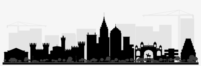 Bengaluru - Silhouette Bangalore Skyline, transparent png download