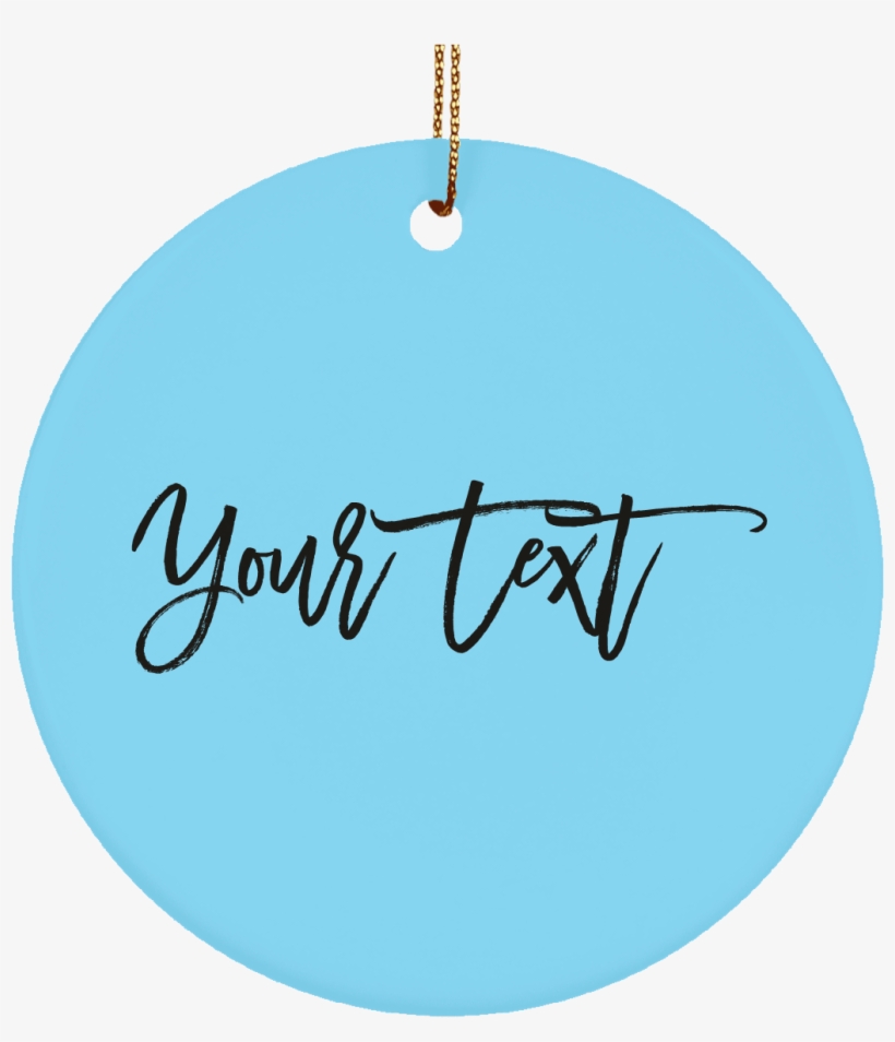 Personalized Fancy Font Black Ceramic Circle Ornament - Calligraphy, transparent png download