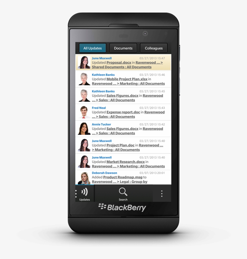 Receive Real-time Updates Of Sharepoint Document And - Blackberry, transparent png download