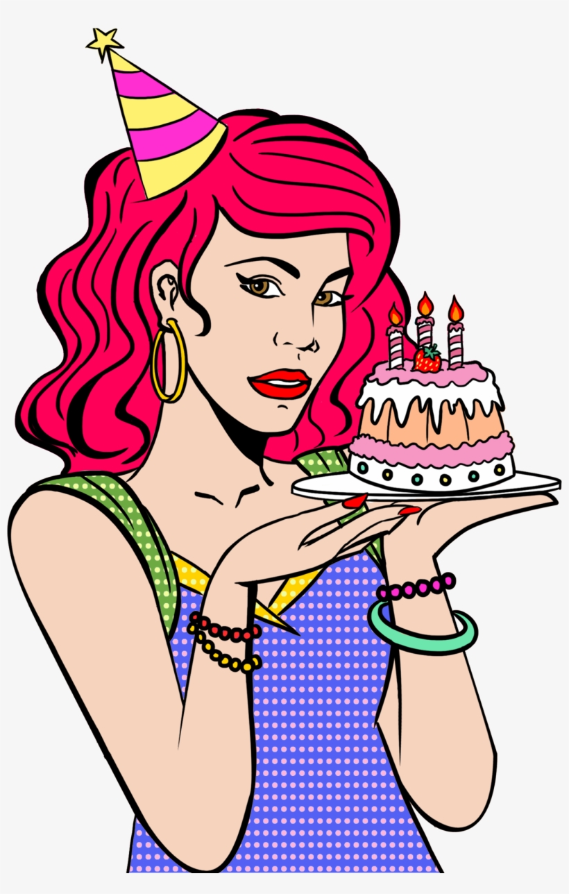 Pop Retro Hand Drawn Girl Png And Psd, transparent png download