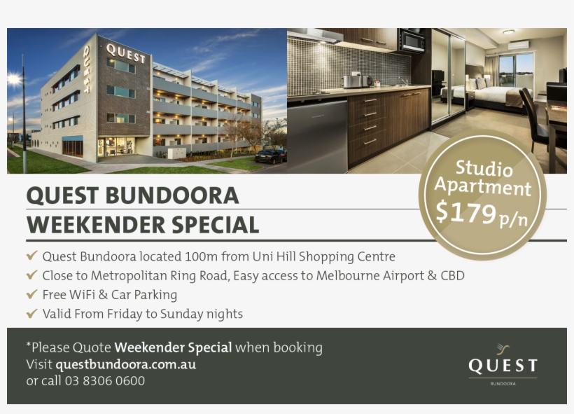 Exclusive Dvusc Offer Quest Bundoora Weekender Special - Swr, transparent png download