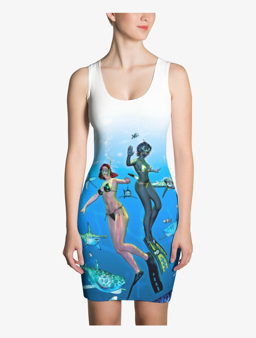 Shark Target's Shark School Sublimation Cut & Sew Dress - Dress, transparent png download