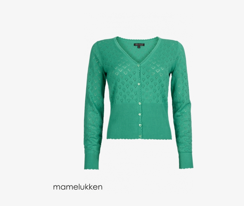 King Louie Cardi V Heart Ajour Sparkel Green - Skinnjacka Rock And Blue Dam, transparent png download