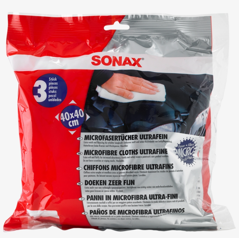 450700 Microfiber Cloths Ultrafine 3pak - Sonax Microfibre, transparent png download