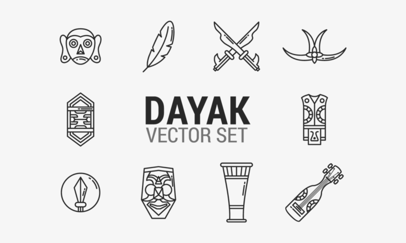 Dayak Icons Vector - Dayak Tribe Png, transparent png download