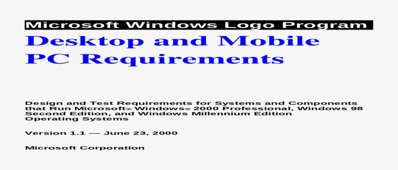 Desktop And Mobile Pc Viewwelcome To The Microsoft - Document, transparent png download