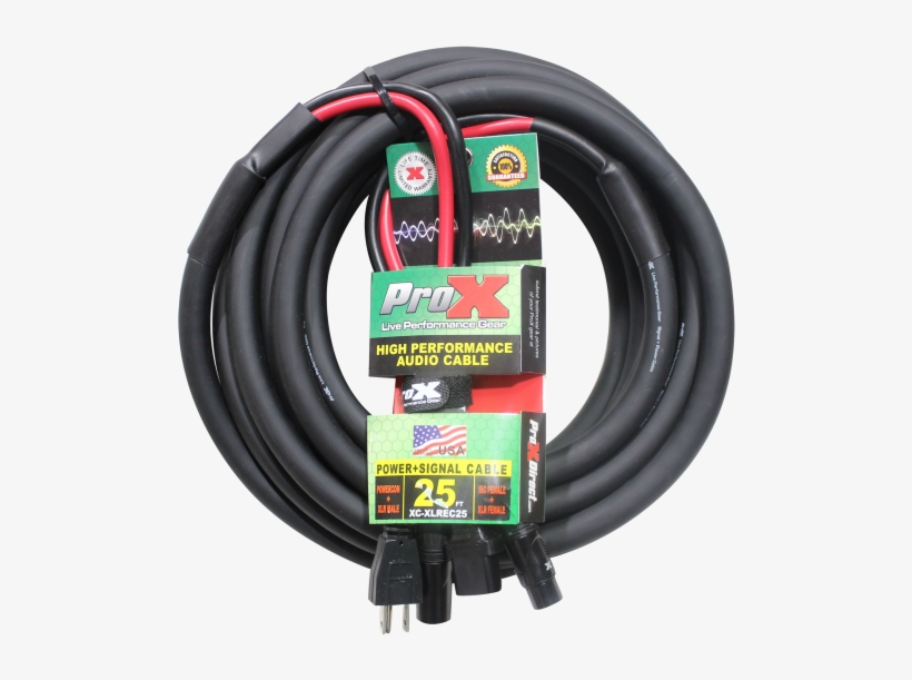 Iec Female To 110v & Xlr-m To Xlrf (20awg) 25ft Power - Networking Cables, transparent png download