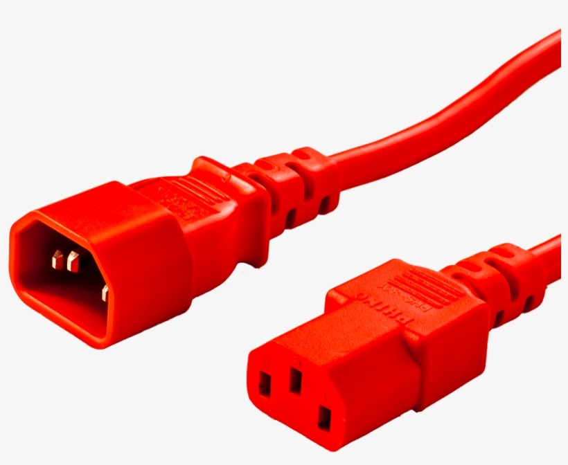 2ft C13 C14 10a 250v Red Power Cord - Networking Cables, transparent png download