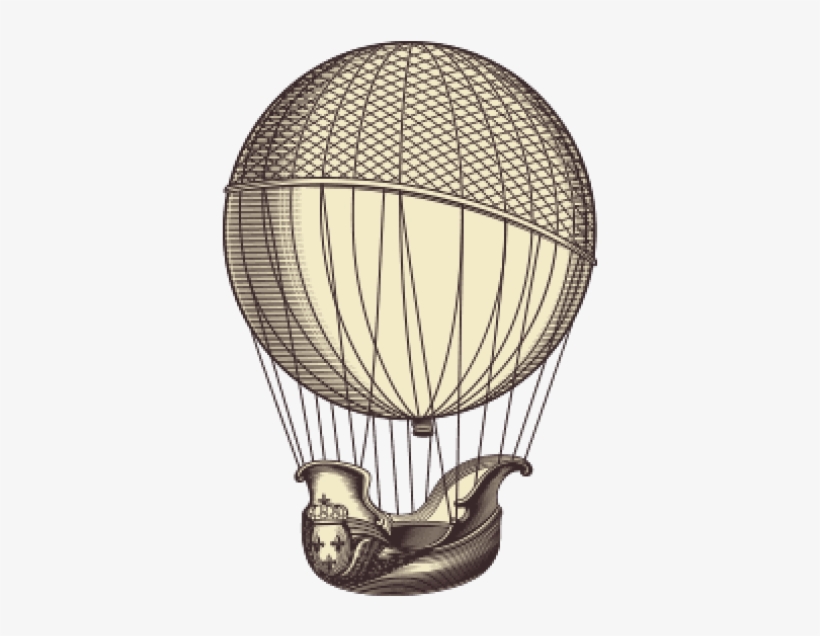 Download Retro Hot Air Balloon Png Images Background - Vintage Hot Air Balloon Drawing, transparent png download