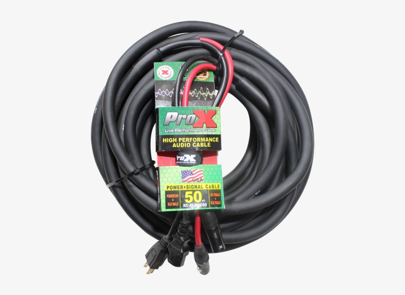 Iec Female To 110v & Xlr-m To Xlrf (20awg) 50ft Power - Ethernet Cable, transparent png download