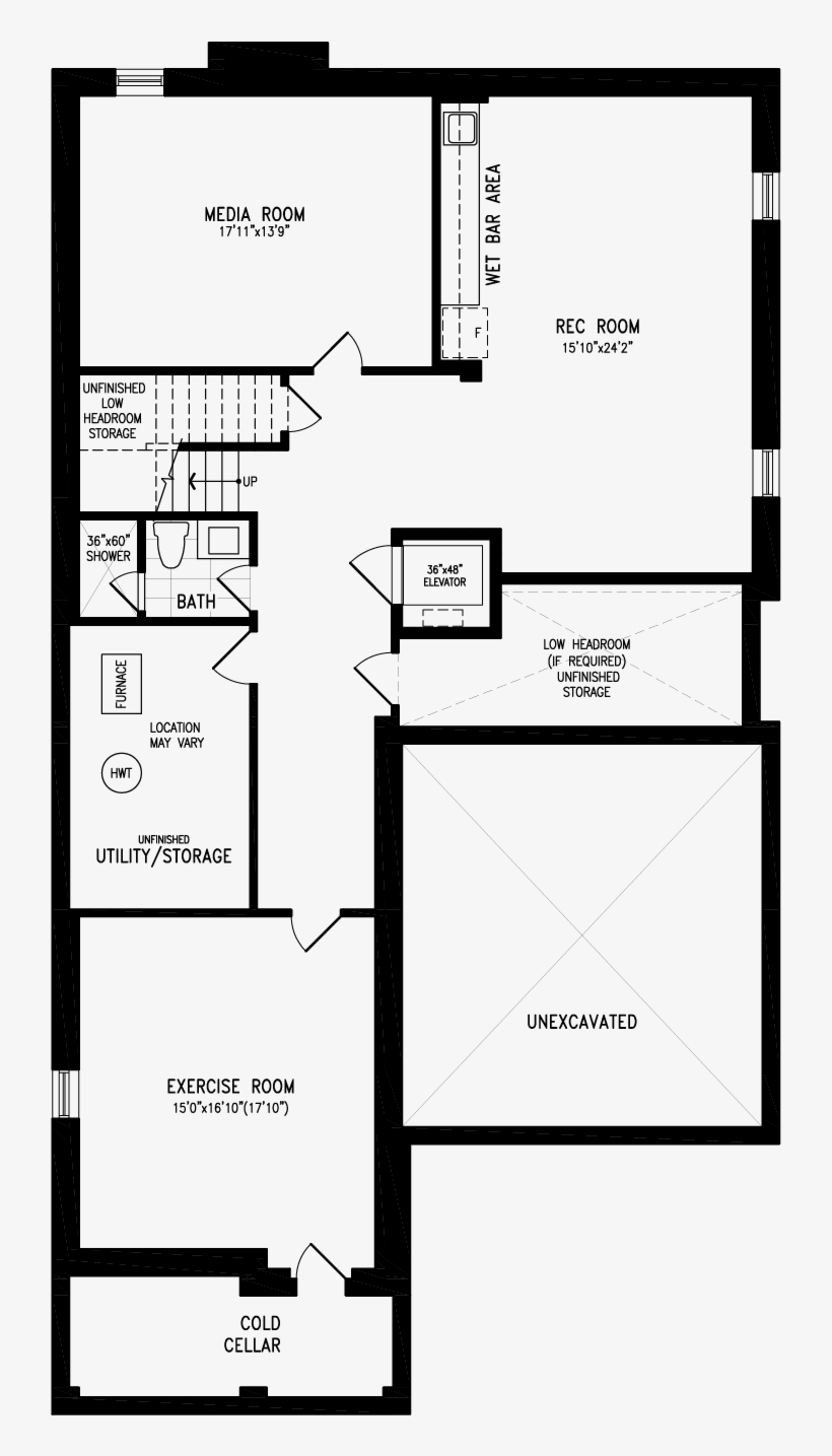 45-3 Meteor C Optbasement Web - Floor Plan, transparent png download