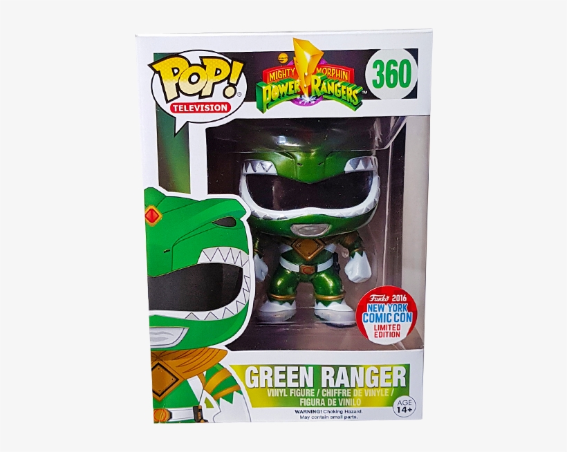 Green Ranger Nycc 2016 Us Exclusive Pop Vinyl Figure - Metallic Green Ranger Pop, transparent png download