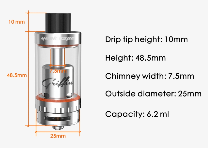Chimney Vapetrotter Global Vaping Wiki - Geekvape Griffin 25, transparent png download