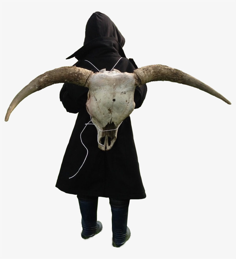 Personthis Kid Is Wearing A Skull On His Back - Horn, transparent png download