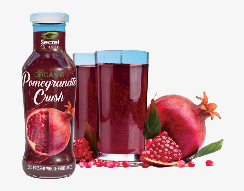 Secret Gardens Organic Pomegranate Crush Is 100% Pure - Pomegranate Juice, transparent png download