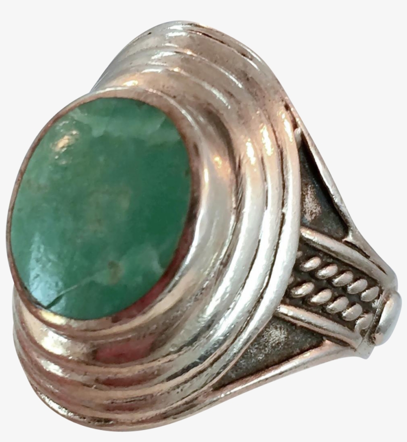 Amazonite Ring, Sterling Silver, Vintage Ring, Size - Jade, transparent png download