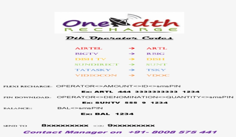 Dth Operator Codes - Document, transparent png download