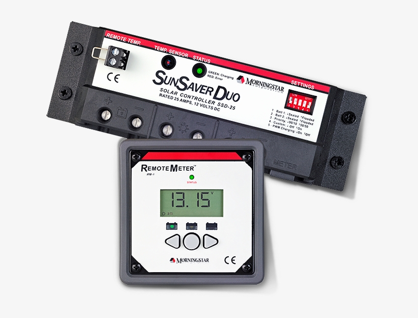 Sunsaver Duo Morningstar 25a Solar Controller With - Regolatore Di Carica Per 2 Batterie, transparent png download