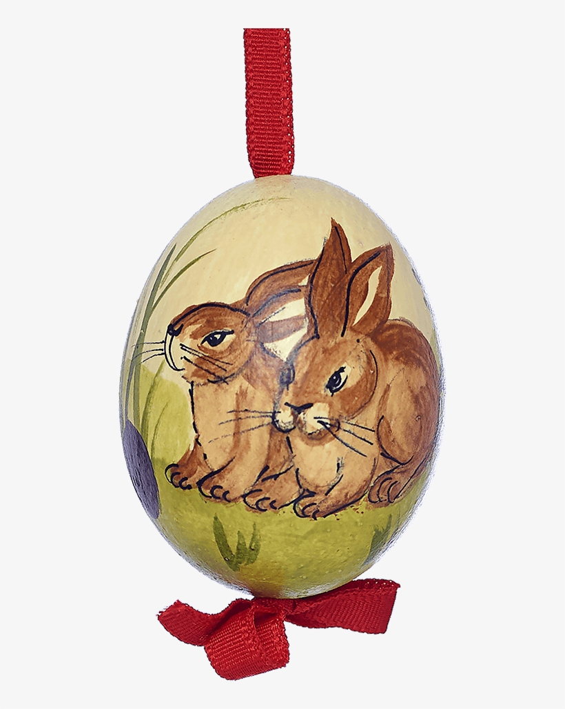 Easter Egg Two Sitting Rabbits In The Grass - Cartoon, transparent png download