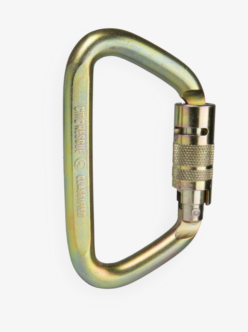 Steel Locking D Carabiner - Carabiner, transparent png download