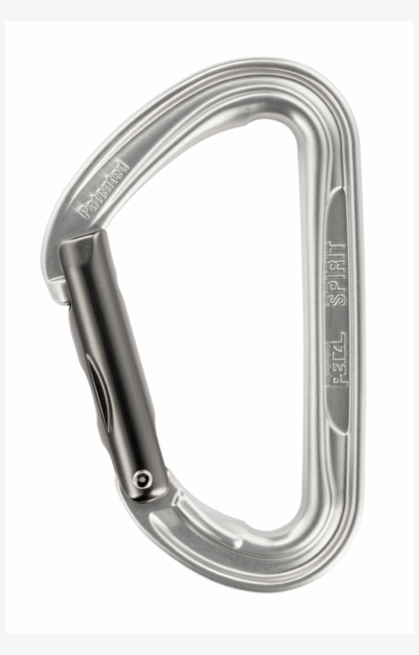 Petzl Spirit Straight Gate Carabiner Grey Black One - Petzl Non Locking Carabiner, transparent png download