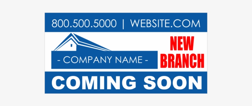 New Branch Coming Soon Vinyl Banner With Roof Graphic - Graphic Design, transparent png download