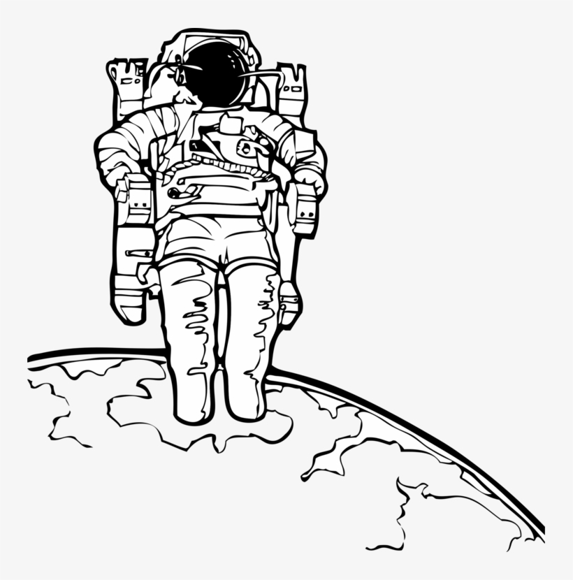 All Photo Png Clipart - Astronaut Black And White Clipart, transparent png download