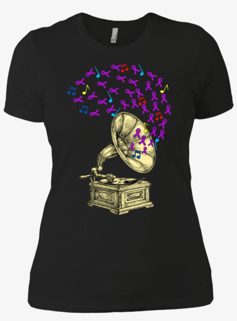 Gramophone Music Pancreas Awareness Shirt Boyfriend - T-shirt, transparent png download