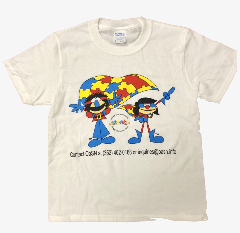 Child Autism Awareness Oasn Themed Super Hero Shirt - Cartoon, transparent png download
