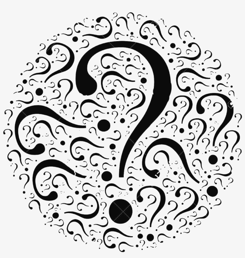 60188452 Circle Mocaic Of Question Marks Black Vector - Illustration, transparent png download
