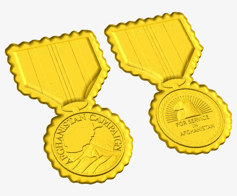 Afghanistan Campaign Medal Style C - Gold Medal, transparent png download