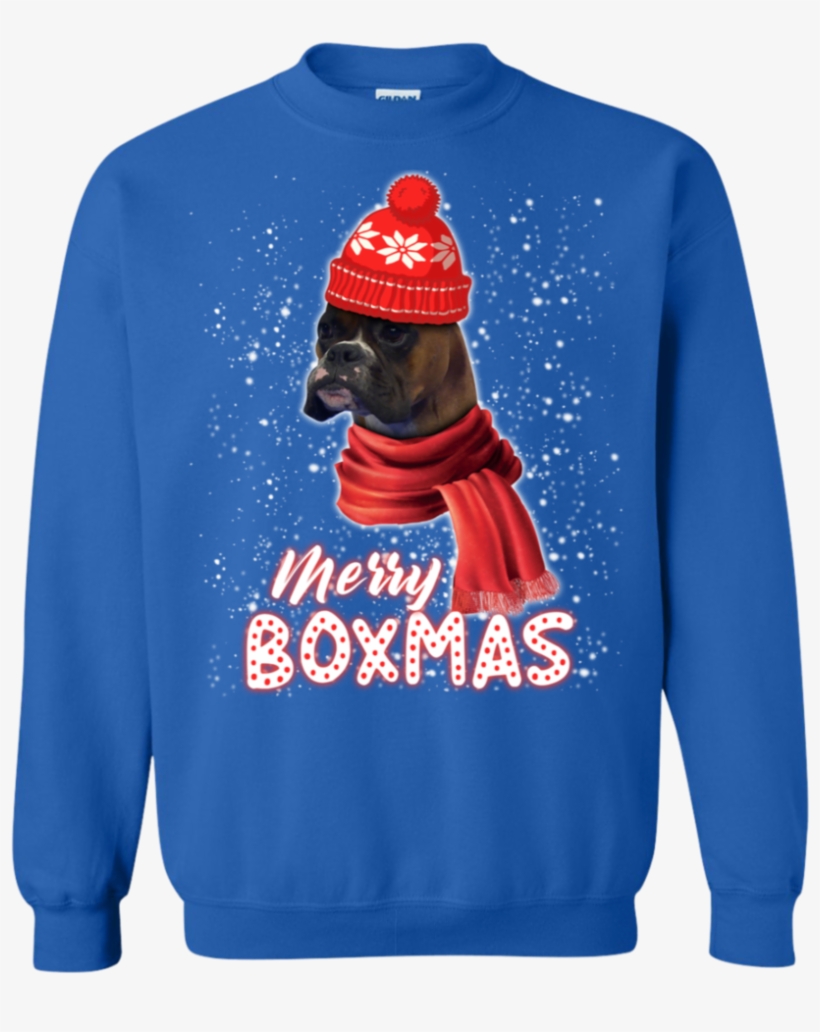 Merry Boxmas Boxer Dog Lover Christmas Sweatshirt - Sweatshirt, transparent png download