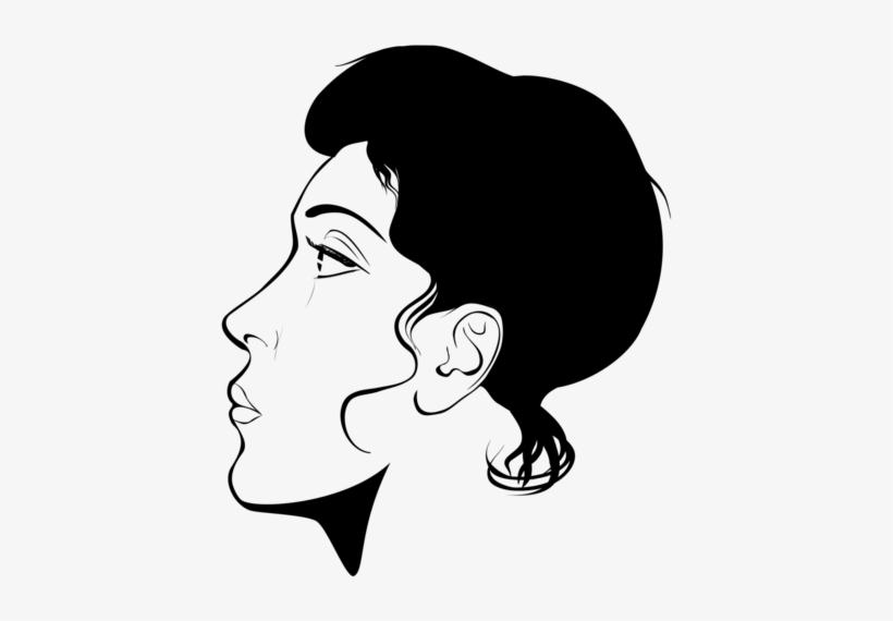 Black And White Portrait Silhouette Download Face - Clip Art, transparent png download
