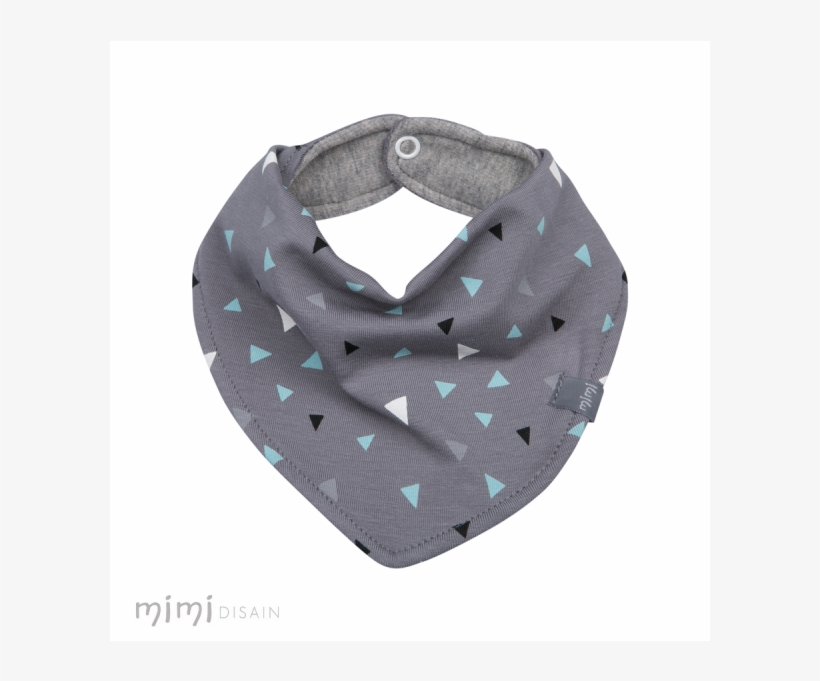Mimi Baby Bib Grey Blue Triangle - Scarf, transparent png download