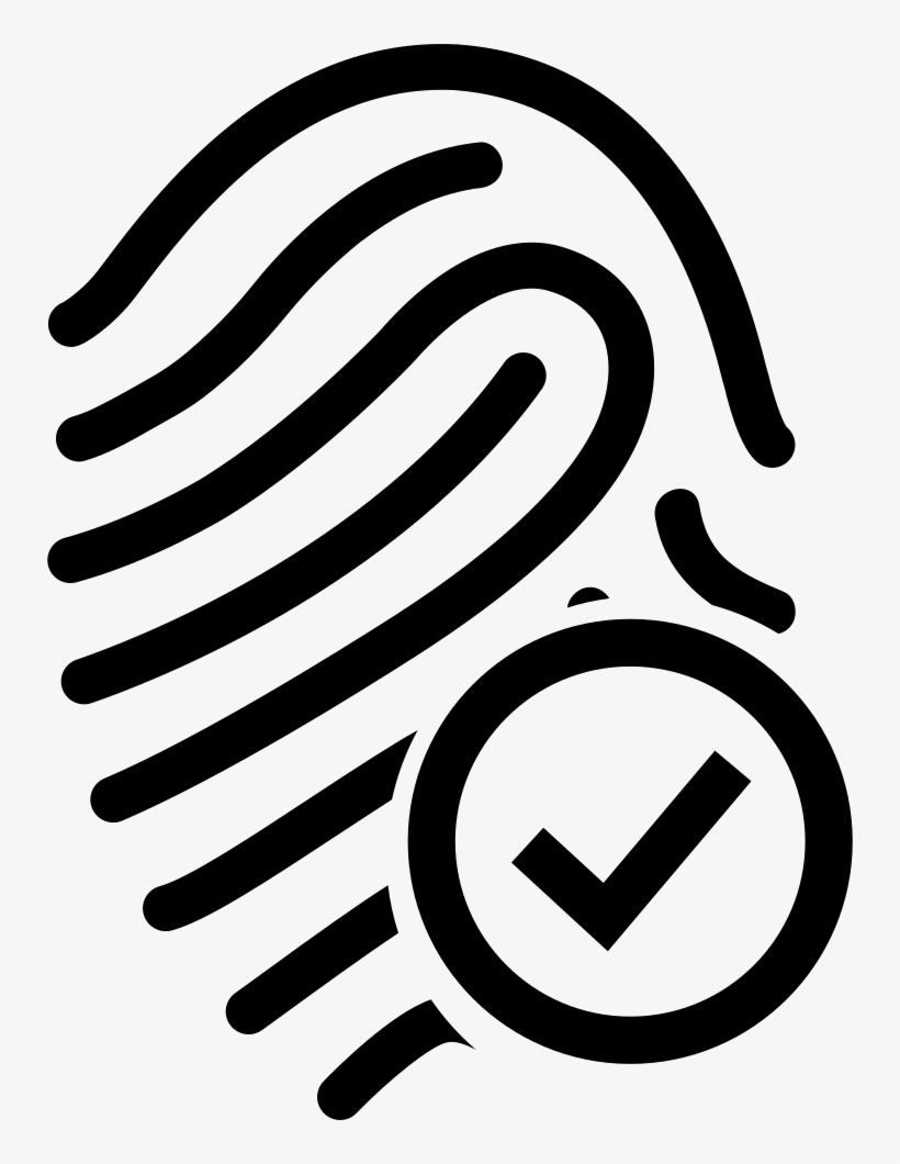 Fingerprint Outline With Check Mark Comments - Icono Huella Digital Png, transparent png download