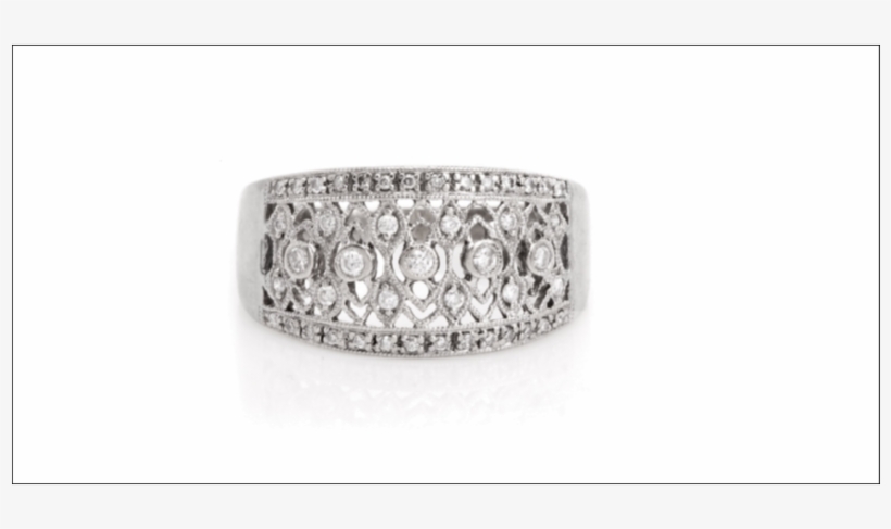 Vintage 14k White Gold With - Engagement Ring, transparent png download