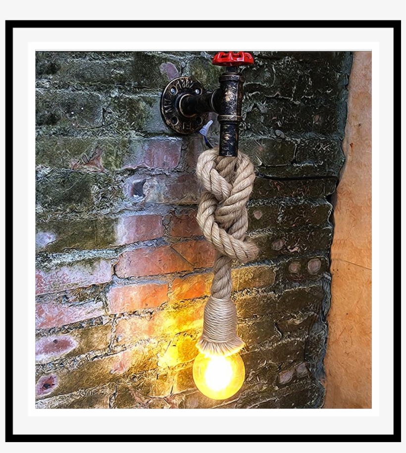Steampunk Wall Lamp - Applique Con Corda, transparent png download