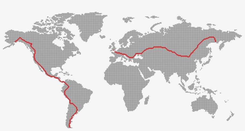 Dotted World Map - Dotted World Map Vector Png, transparent png download