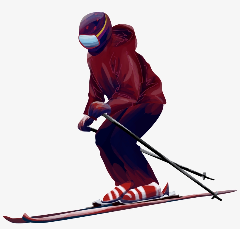Hand Drawn Winter Ski Teenager Png And Psd - Psd, transparent png download