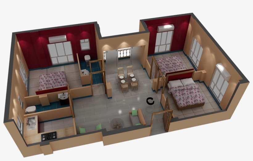 Flat-c - Floor Plan, transparent png download