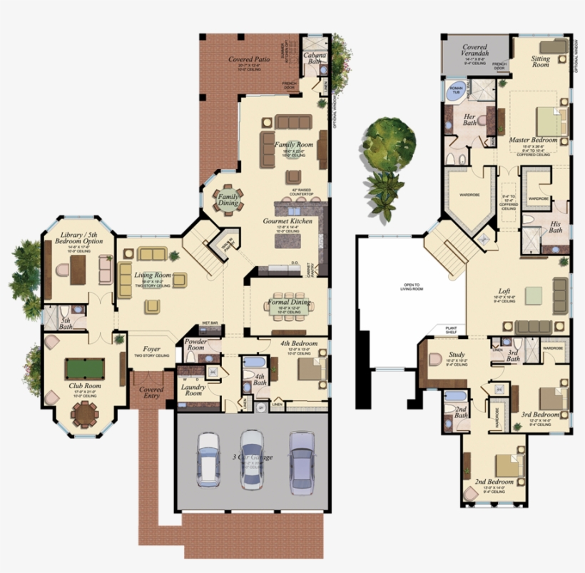 The Bassano Floorplan - Bridges Florida Homes Construction, transparent png download