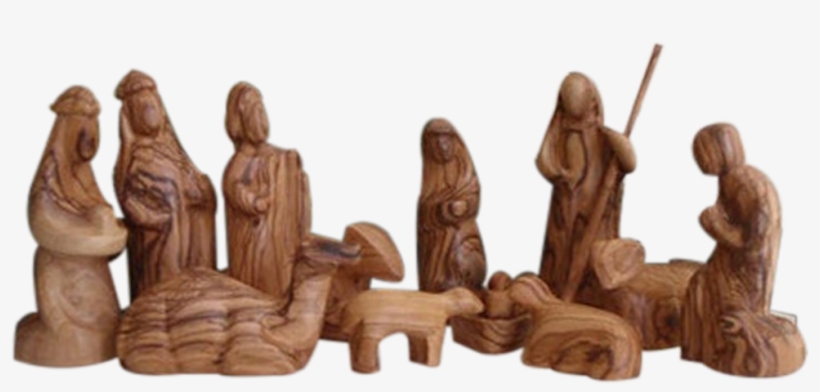Olive Wood Nativity - Hand Carved Wooden Nativity Sets, transparent png download
